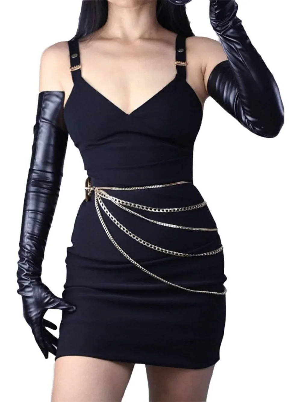 28-Inch Long Leather Gloves for Women - Faux PU Cosplay, Halloween, Party